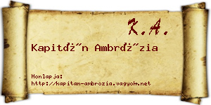Kapitán Ambrózia névjegykártya